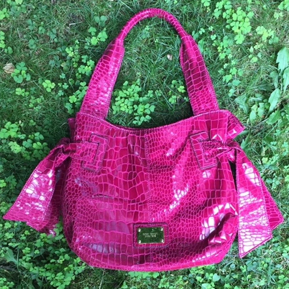 NINE WEST CROCODILE HOBO BAG in PINK
